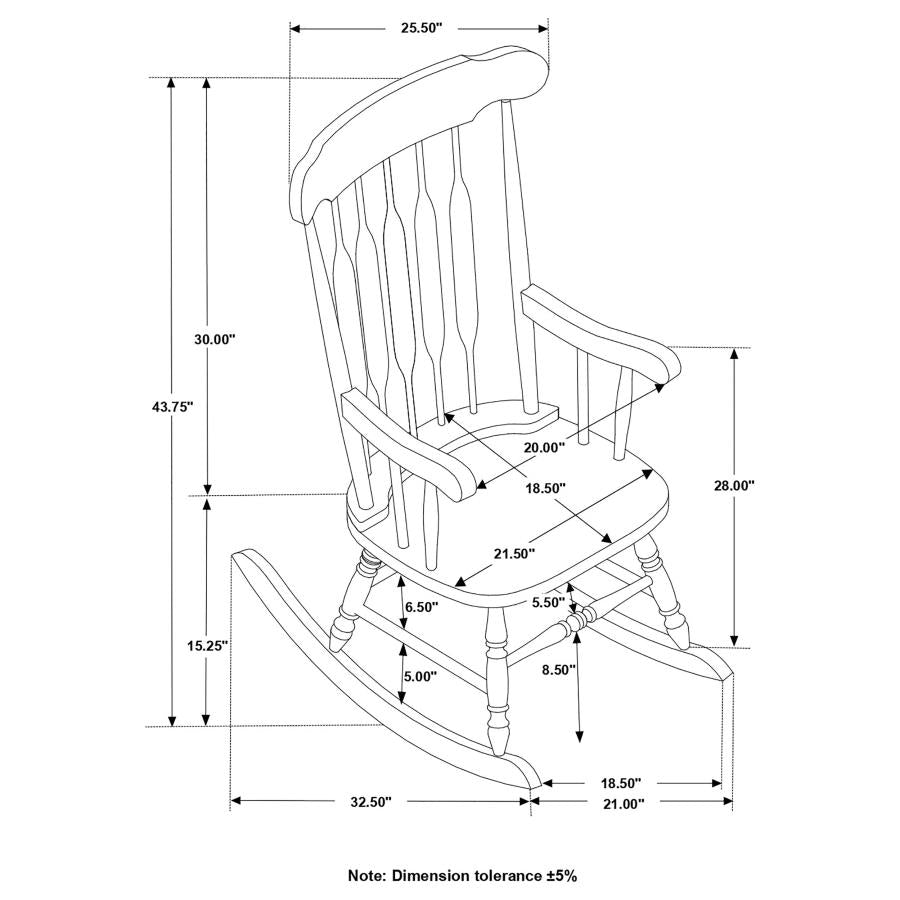 Gina Back Rocking Chair White