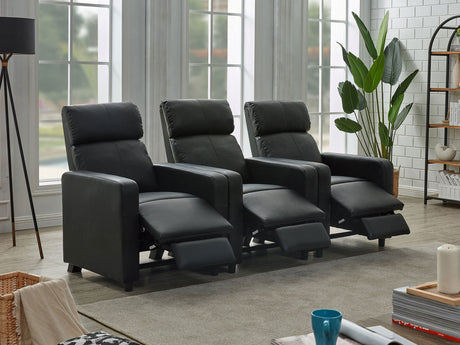 Toohey Black Upholstered Tufted Recliner Living Room Set