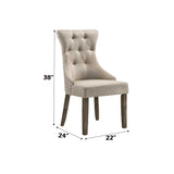 Gabrian Two-Tone Beige Fabric & Reclaimed Gray Finish Side Chair (Set-2)