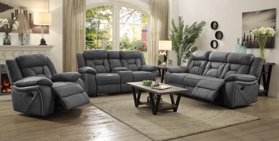 Higgins Pillow Top Arm Upholstered Motion Sofa Grey