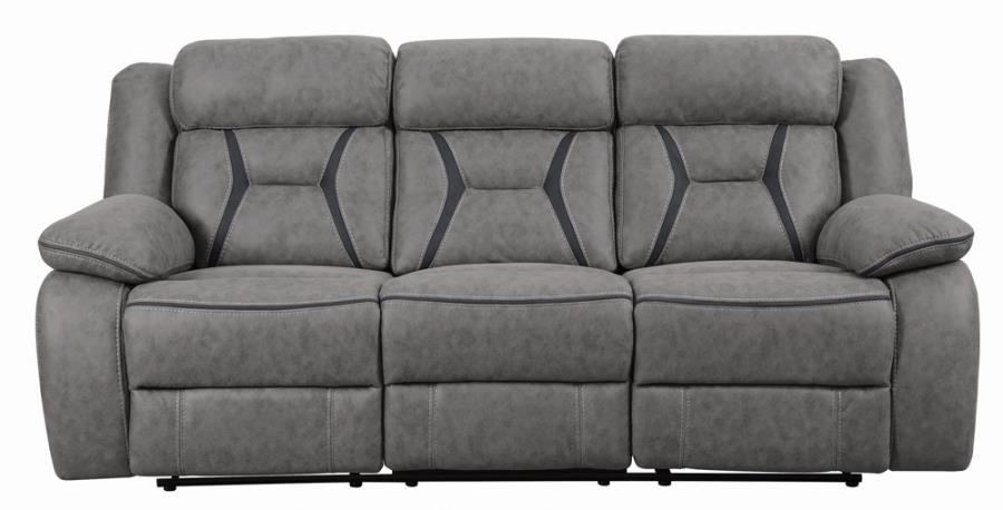 Higgins Pillow Top Arm Upholstered Motion Sofa Grey