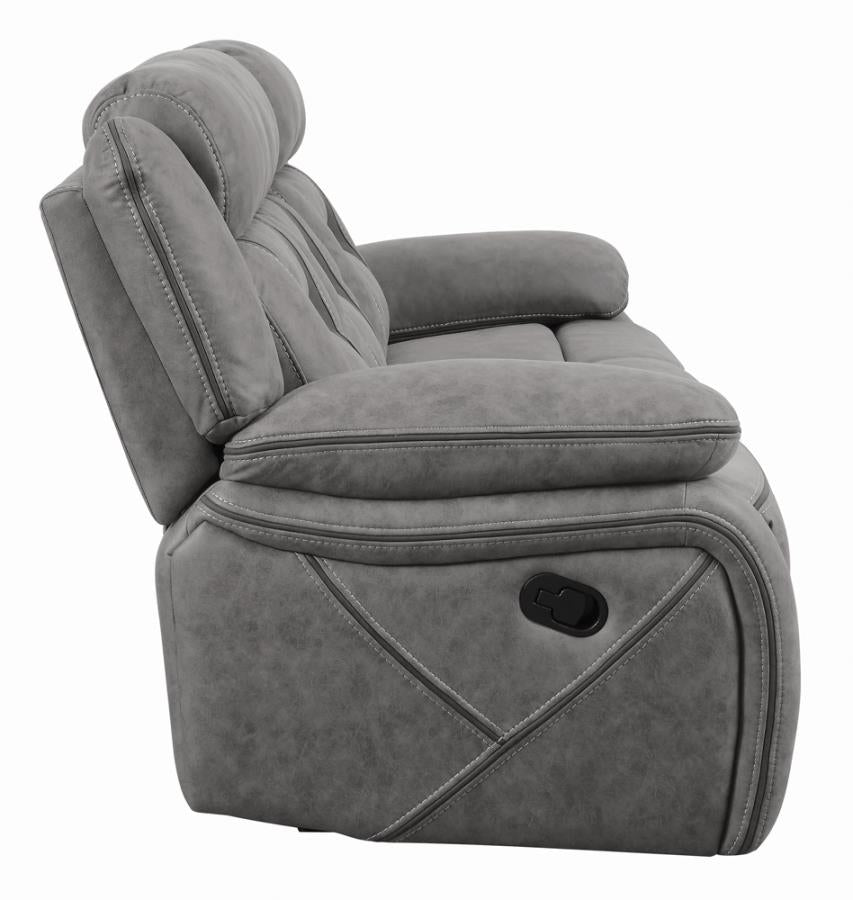 Higgins Pillow Top Arm Upholstered Motion Sofa Grey