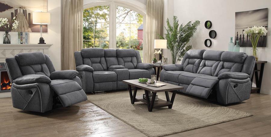 Higgins Pillow Top Arm Upholstered Motion Sofa Grey