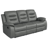 Nova Dark Grey 2-Piece Upholstered Padded Arm Sofa Set