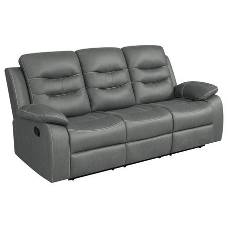 Nova Dark Grey 2-Piece Upholstered Padded Arm Sofa Set