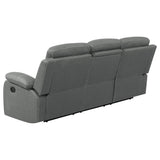 Nova Dark Grey 2-Piece Upholstered Padded Arm Sofa Set