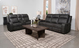 Raelynn Grey 2-Piece Upholstered Reclining Sofa Set