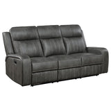 Raelynn Grey 2-Piece Upholstered Reclining Sofa Set