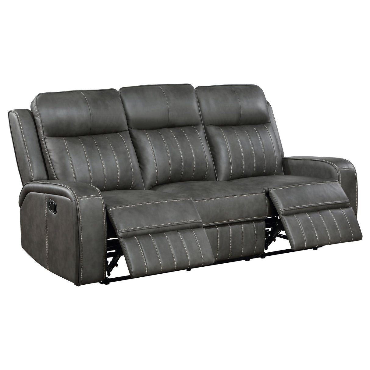 Raelynn Grey 2-Piece Upholstered Reclining Sofa Set