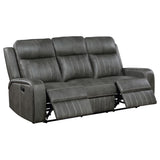 Raelynn Grey 2-Piece Upholstered Reclining Sofa Set