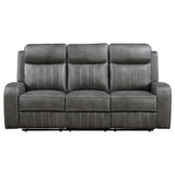 Raelynn Grey 2-Piece Upholstered Reclining Sofa Set