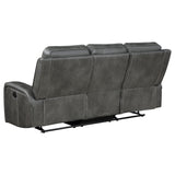 Raelynn Grey 2-Piece Upholstered Reclining Sofa Set