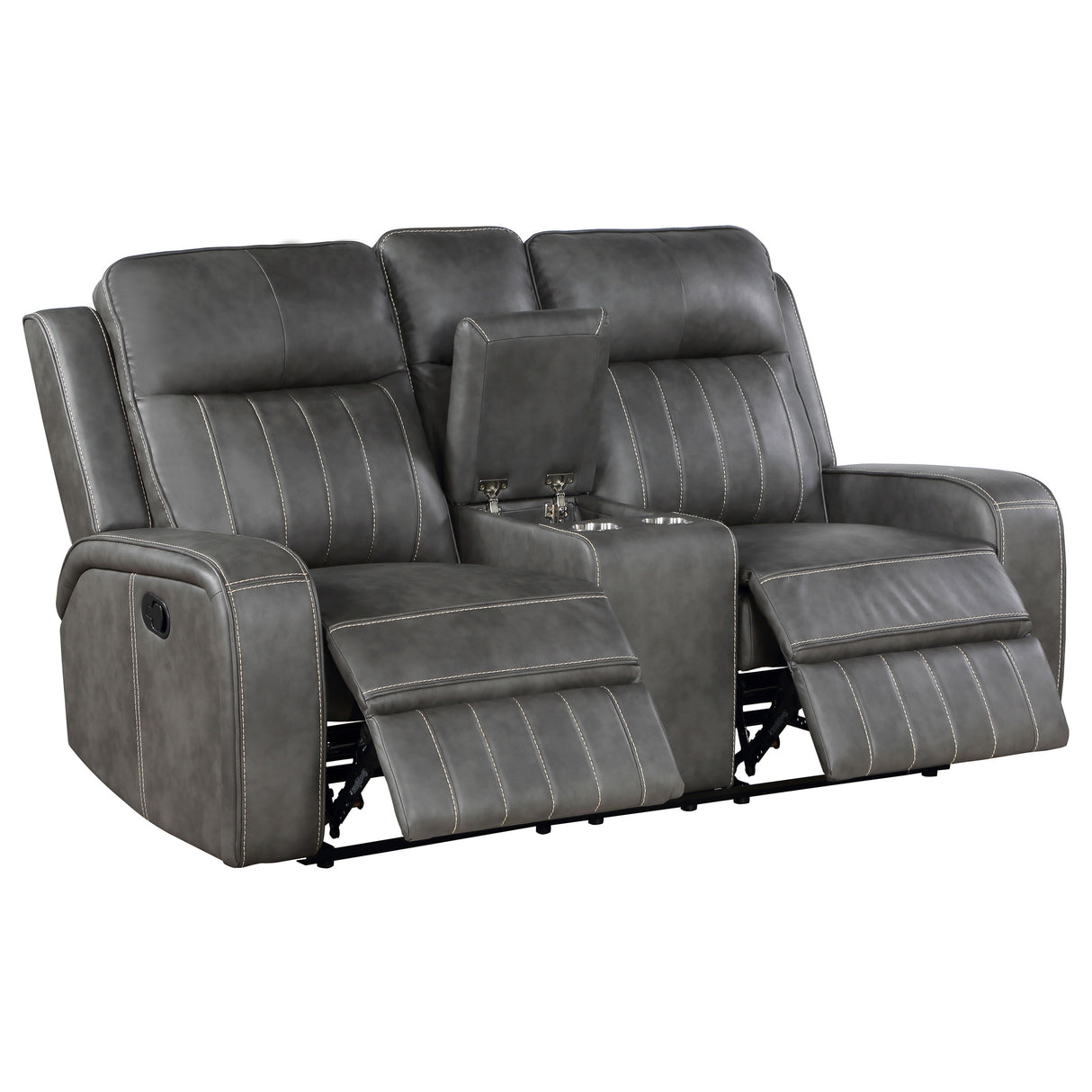 Raelynn Grey 2-Piece Upholstered Reclining Sofa Set