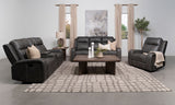 Raelynn Grey 3-Piece Upholstered Reclining Sofa Set