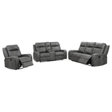 Raelynn Grey 3-Piece Upholstered Reclining Sofa Set