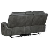 Raelynn Grey 3-Piece Upholstered Reclining Sofa Set