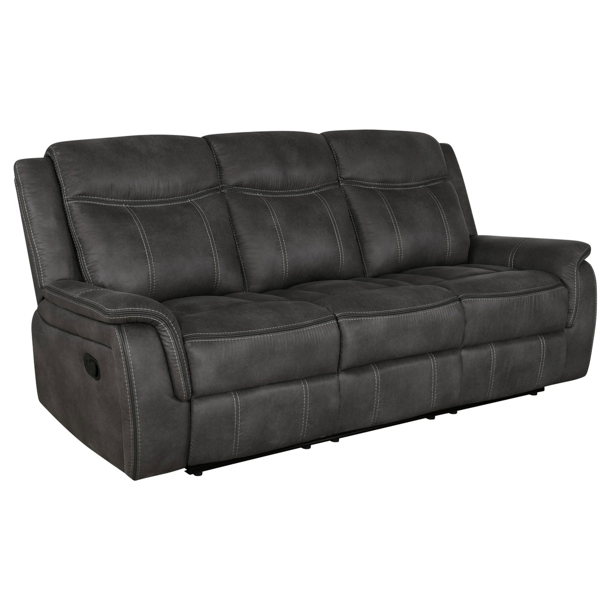 Lawrence Charcoal 2-Piece Upholstered Reclining Sofa Set