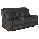 Lawrence Charcoal 2-Piece Upholstered Reclining Sofa Set