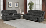 Lawrence Charcoal 2-Piece Upholstered Reclining Sofa Set