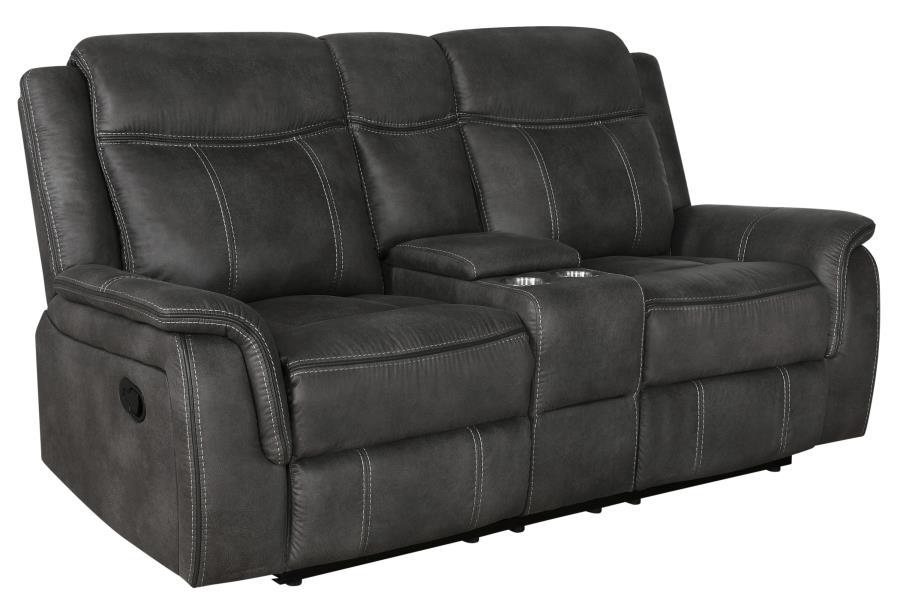 Lawrence Charcoal 2-Piece Upholstered Reclining Sofa Set