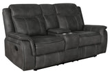 Lawrence Charcoal 3-Piece Upholstered Reclining Sofa Set