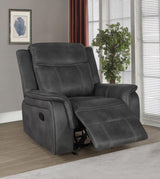 Lawrence Charcoal 3-Piece Upholstered Reclining Sofa Set