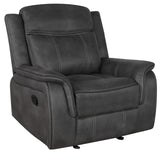 Lawrence Charcoal 3-Piece Upholstered Reclining Sofa Set