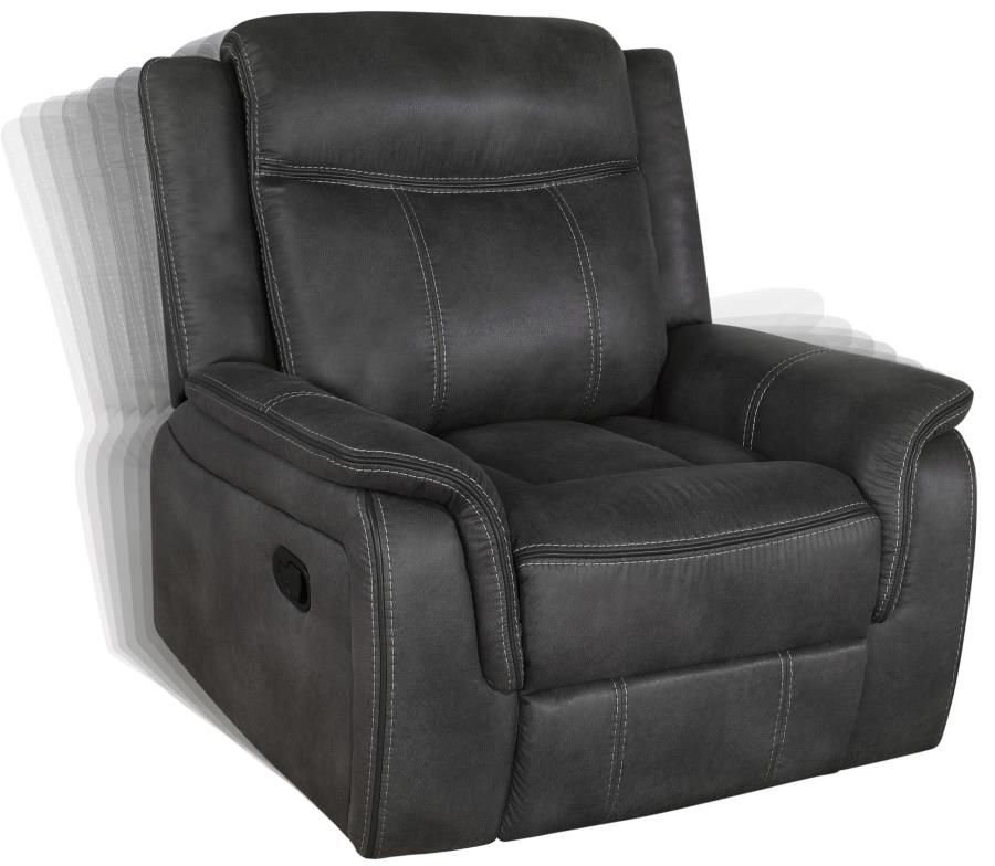 Lawrence Charcoal 3-Piece Upholstered Reclining Sofa Set