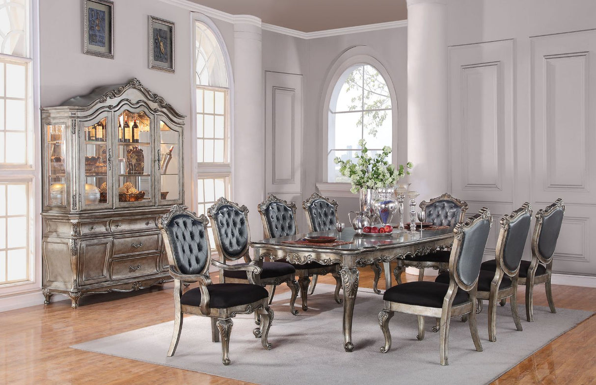 Chantelle Antique Platinum Finish Dining Table