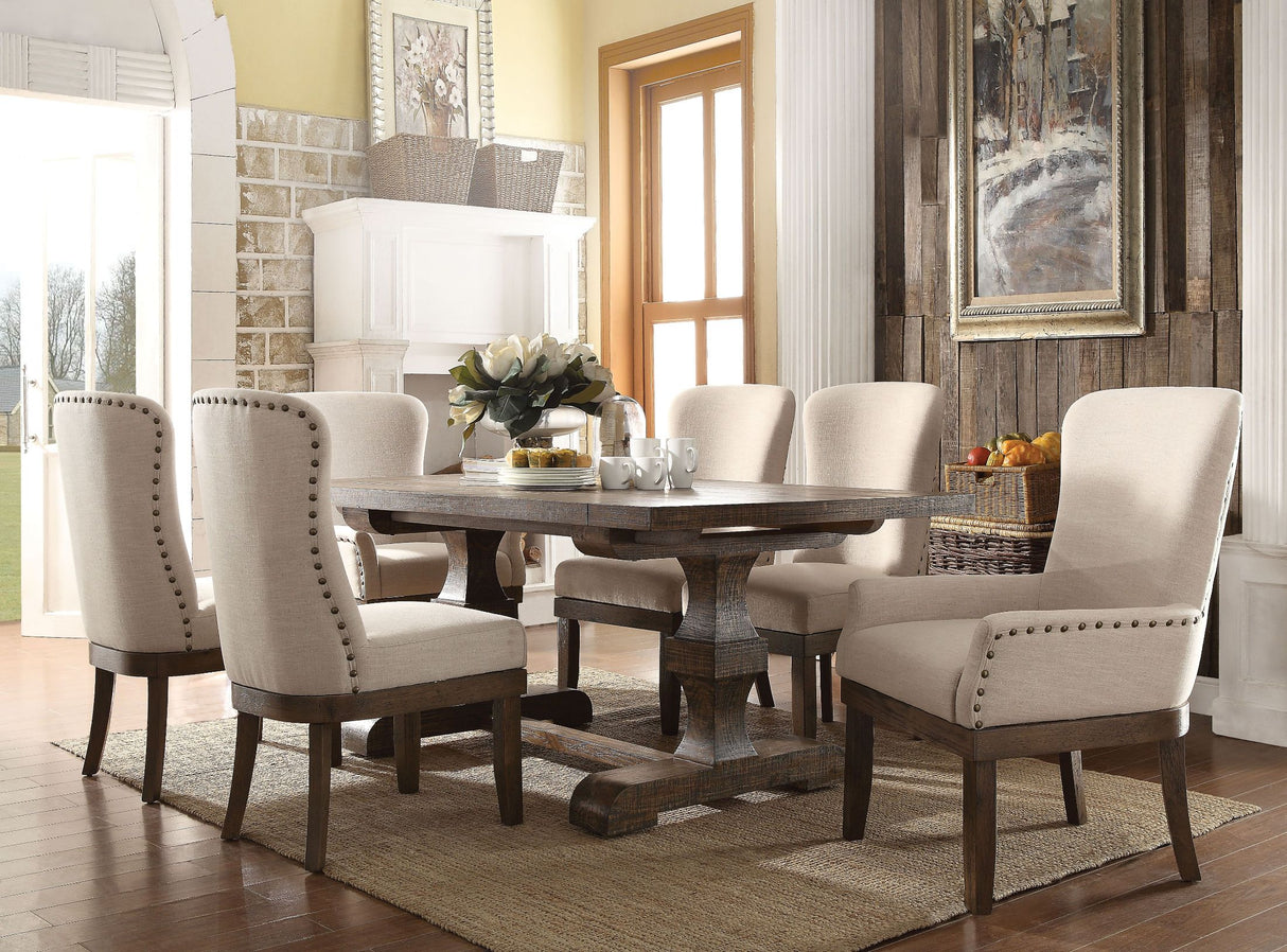 Landon Salvage Brown Extendable Dining Room Set