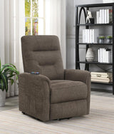 Henrietta Power Lift Recliner With Storage Pocket Brown