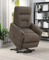 Henrietta Power Lift Recliner With Storage Pocket Brown