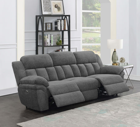 Bahrain Charcoal Upholstered Power Sofa