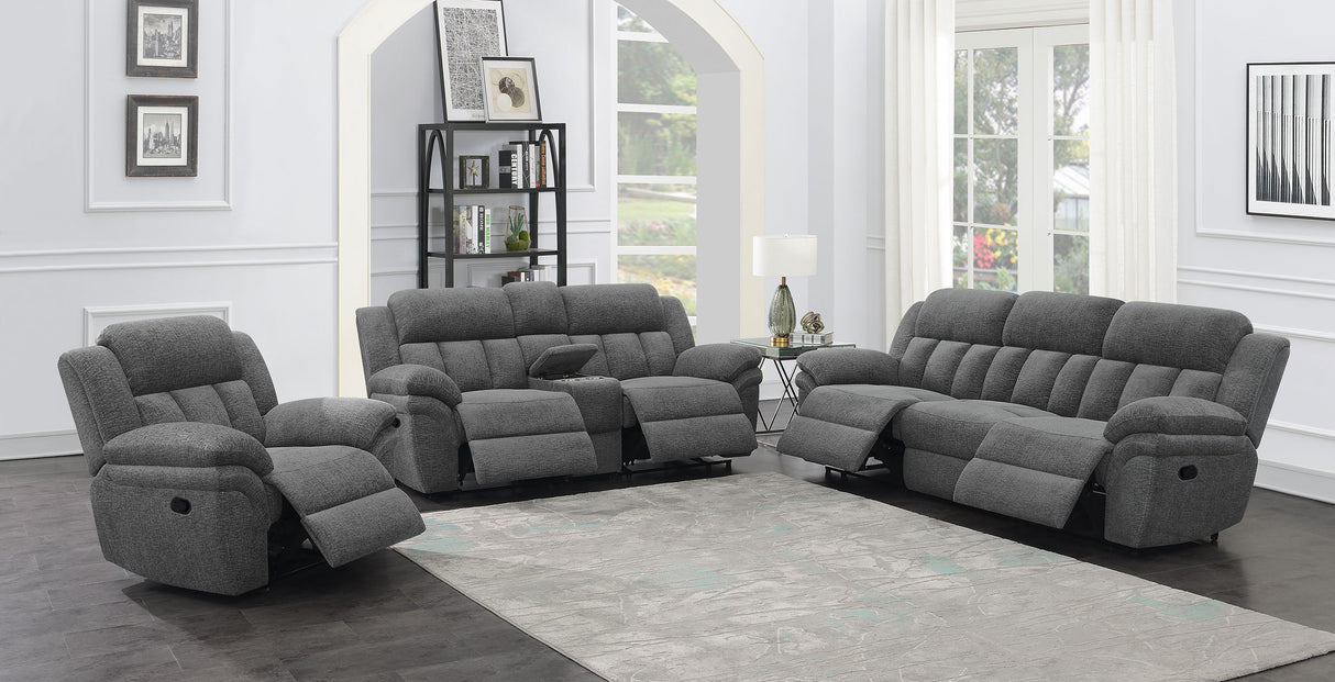 Bahrain Charcoal Upholstered Motion Sofa