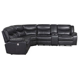 Sycamore Dark Grey Upholstered Power Reclining Sectional Sofa