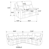 Sycamore Dark Grey Upholstered Power Reclining Sectional Sofa