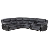 Sycamore Dark Grey Upholstered Power Reclining Sectional Sofa