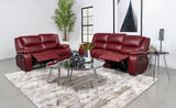 Camila Red 2-Piece Upholstered Reclining Sofa Set