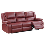 Camila Red 2-Piece Upholstered Reclining Sofa Set