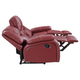 Camila Red 2-Piece Upholstered Reclining Sofa Set