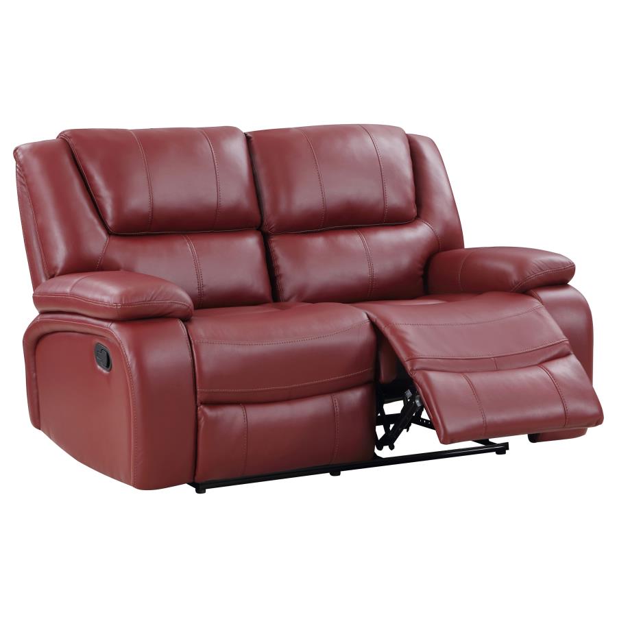 Camila Red 2-Piece Upholstered Reclining Sofa Set