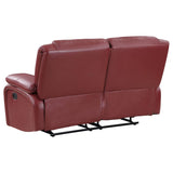 Camila Red 2-Piece Upholstered Reclining Sofa Set