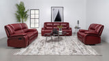 Camila Red 3-Piece Upholstered Reclining Sofa Set