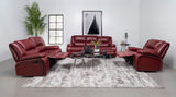 Camila Red 3-Piece Upholstered Reclining Sofa Set