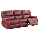 Camila Red 3-Piece Upholstered Reclining Sofa Set