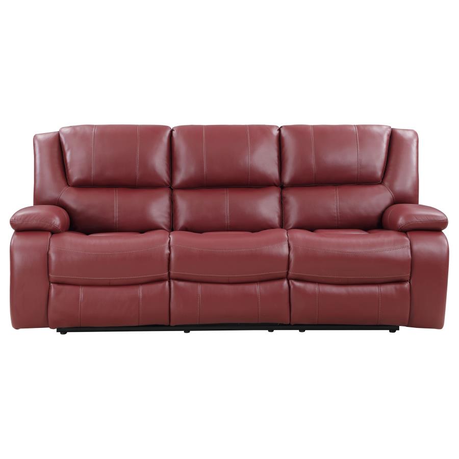 Camila Red 3-Piece Upholstered Reclining Sofa Set