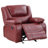 Camila Red 3-Piece Upholstered Reclining Sofa Set