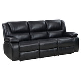 Camila Black 2-Piece Upholstered Motion Reclining Sofa Set