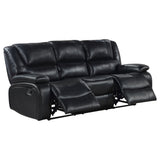 Camila Black 2-Piece Upholstered Motion Reclining Sofa Set