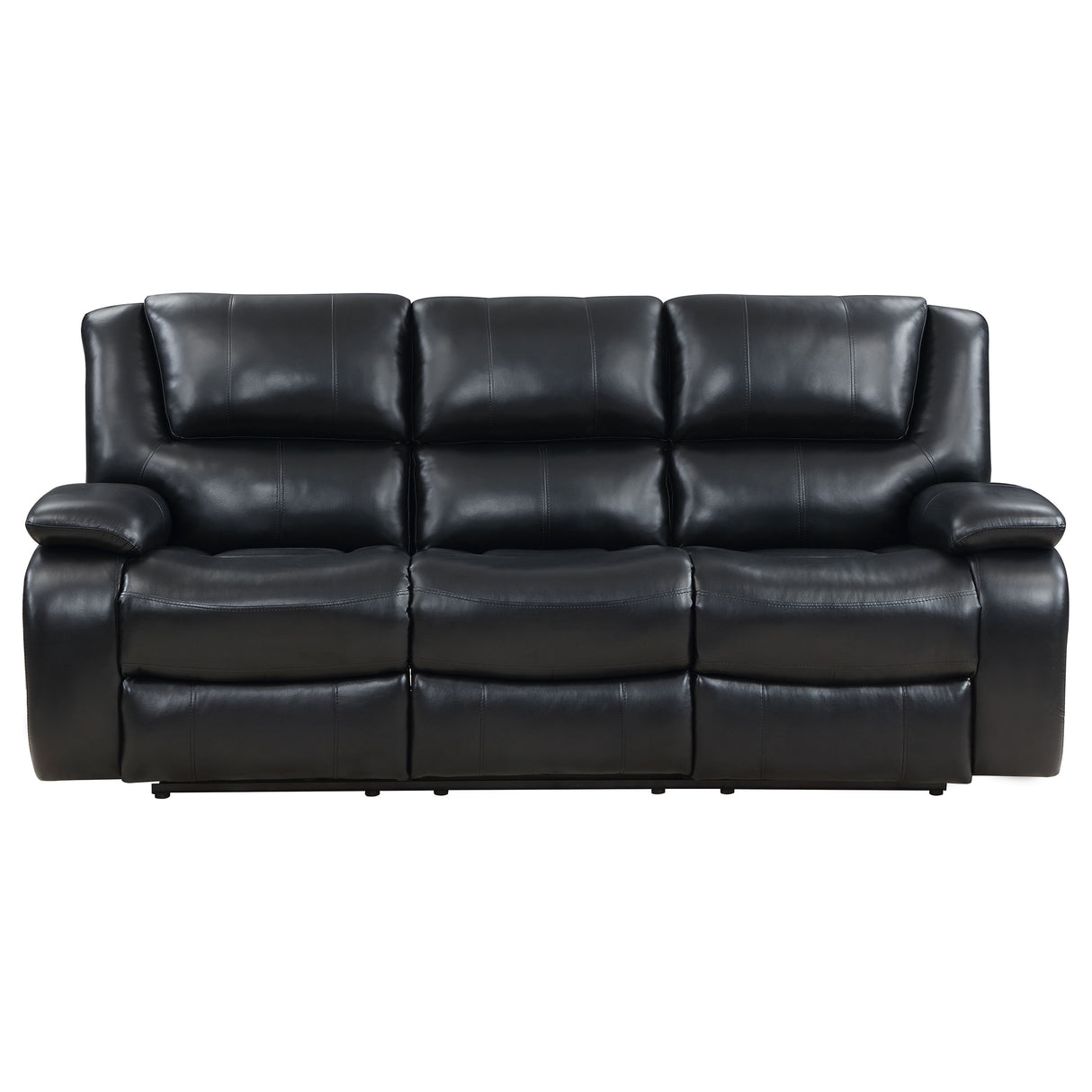 Camila Black 2-Piece Upholstered Motion Reclining Sofa Set